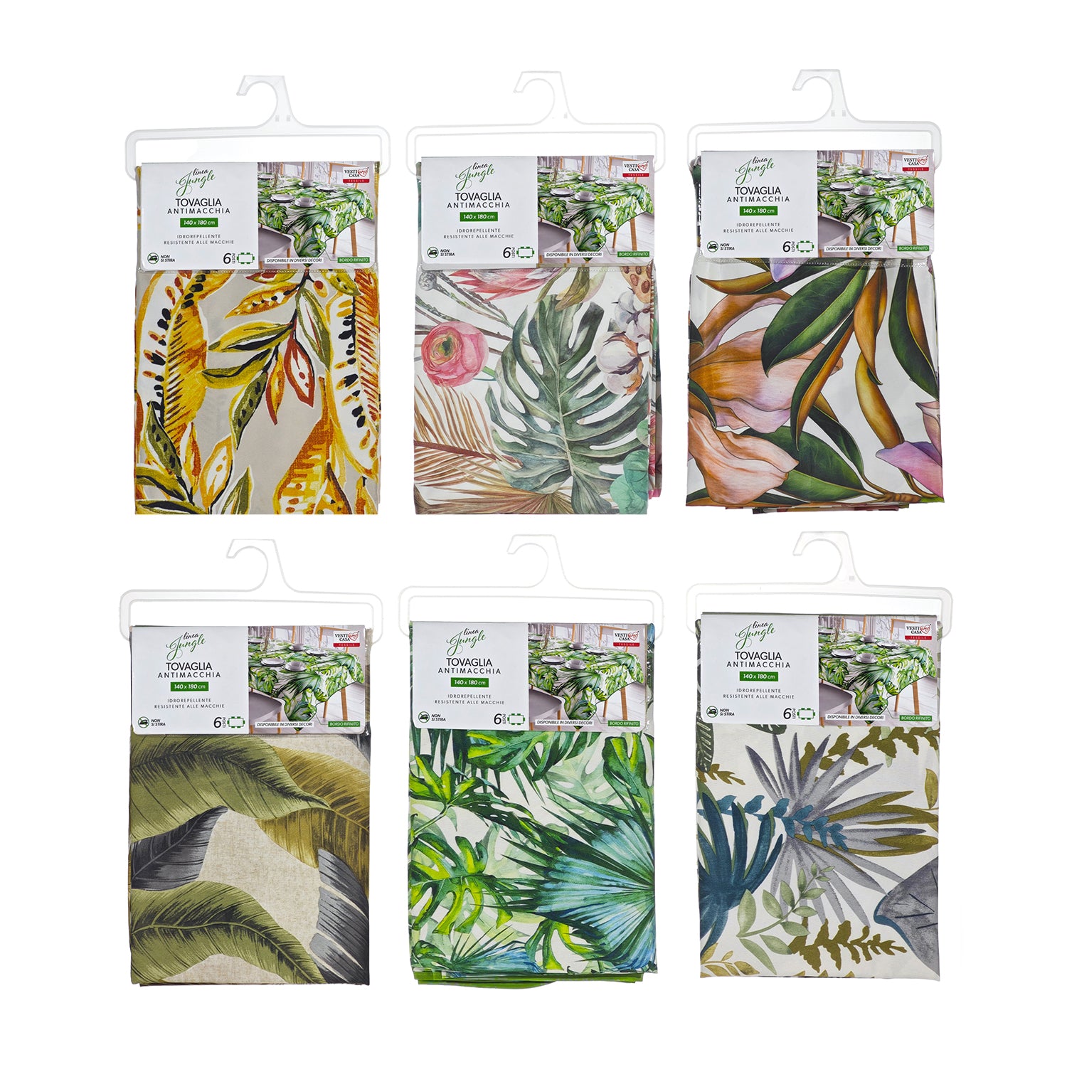 VESTIAMO CASA - Tovaglia Antimacchia Linea Jungle 6 posti - 140x180 cm