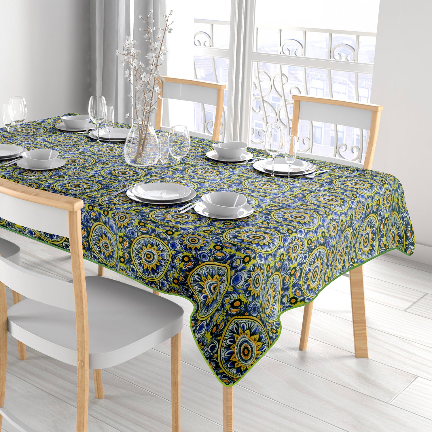 VESTIAMO CASA - Tovaglia Antimacchia Linea Mandala 6 Posti 140x180 cm
