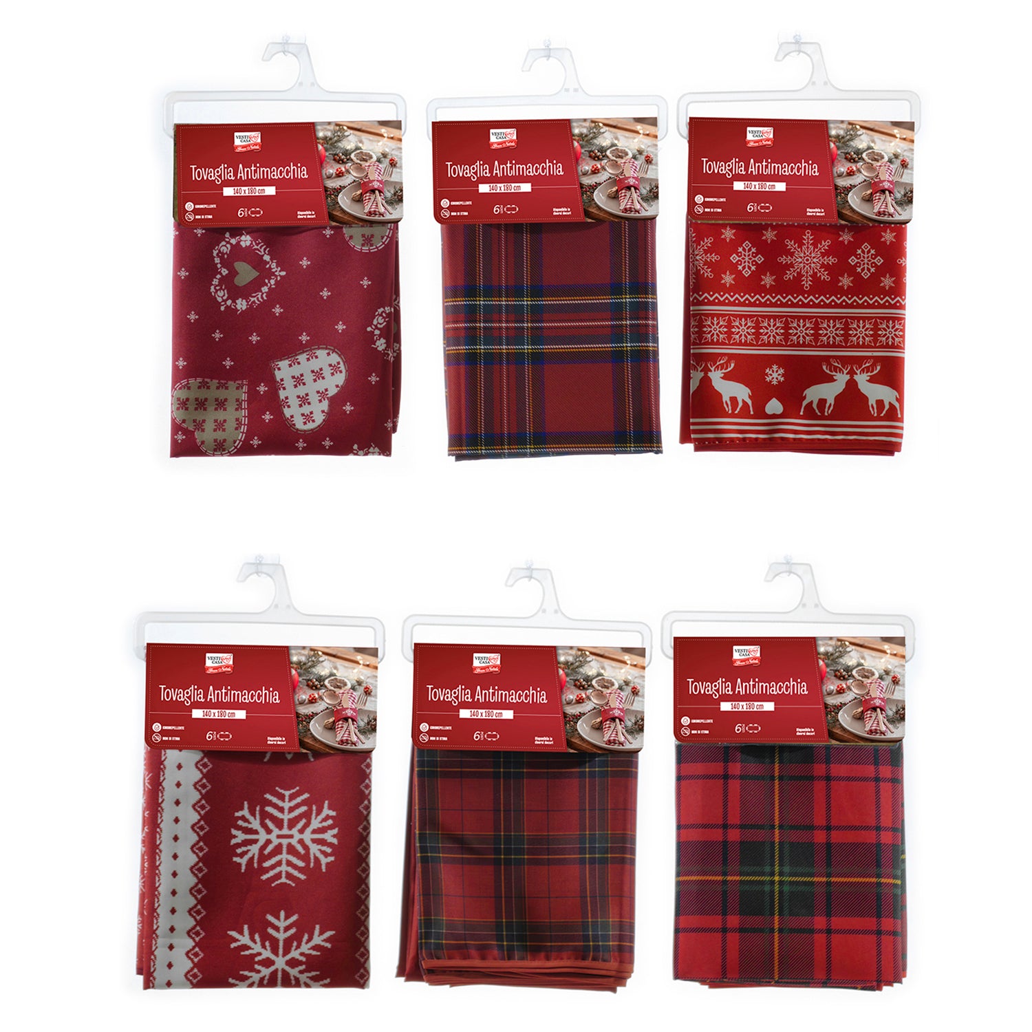 VESTIAMO CASA GRAN NATALE - Tovaglia Antimacchia Natalizia 6 Posti 140x180 cm