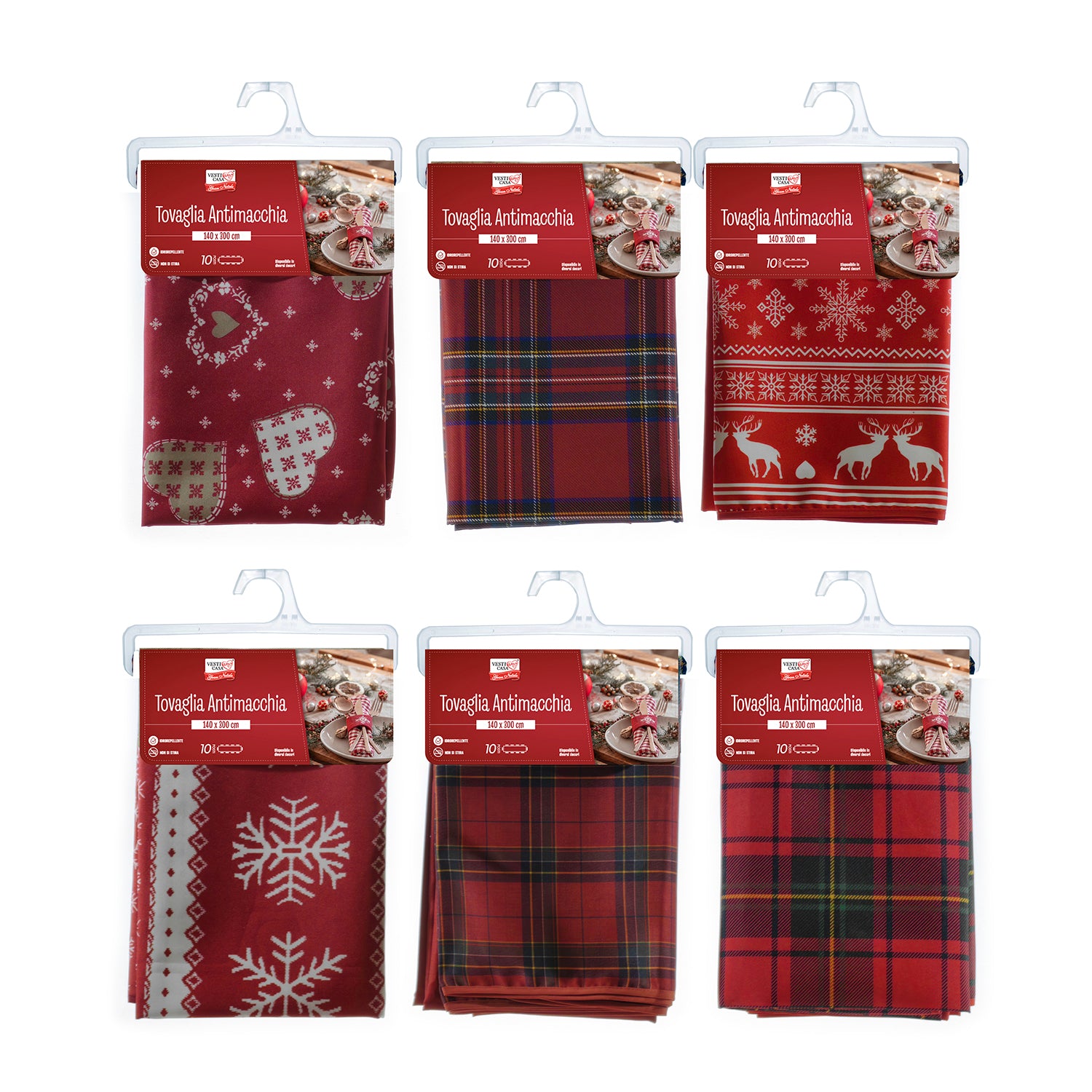 VESTIAMO CASA GRAN NATALE - Tovaglia Antimacchia Natalizia 10 Posti 140x300 cm