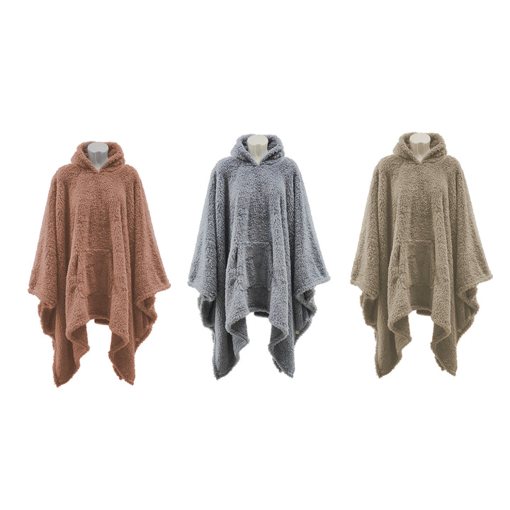 VESTIAMO CASA GRAN NATALE - Poncho Plaid MyBear con Cappuccio 90x160 cm