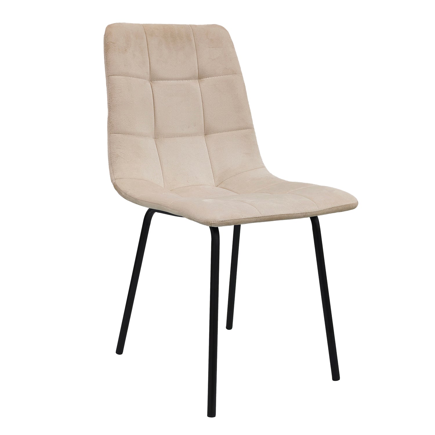 VESTIAMO CASA - Sedia Imbottita Beige con Gambe in Metallo h85x44x40 cm