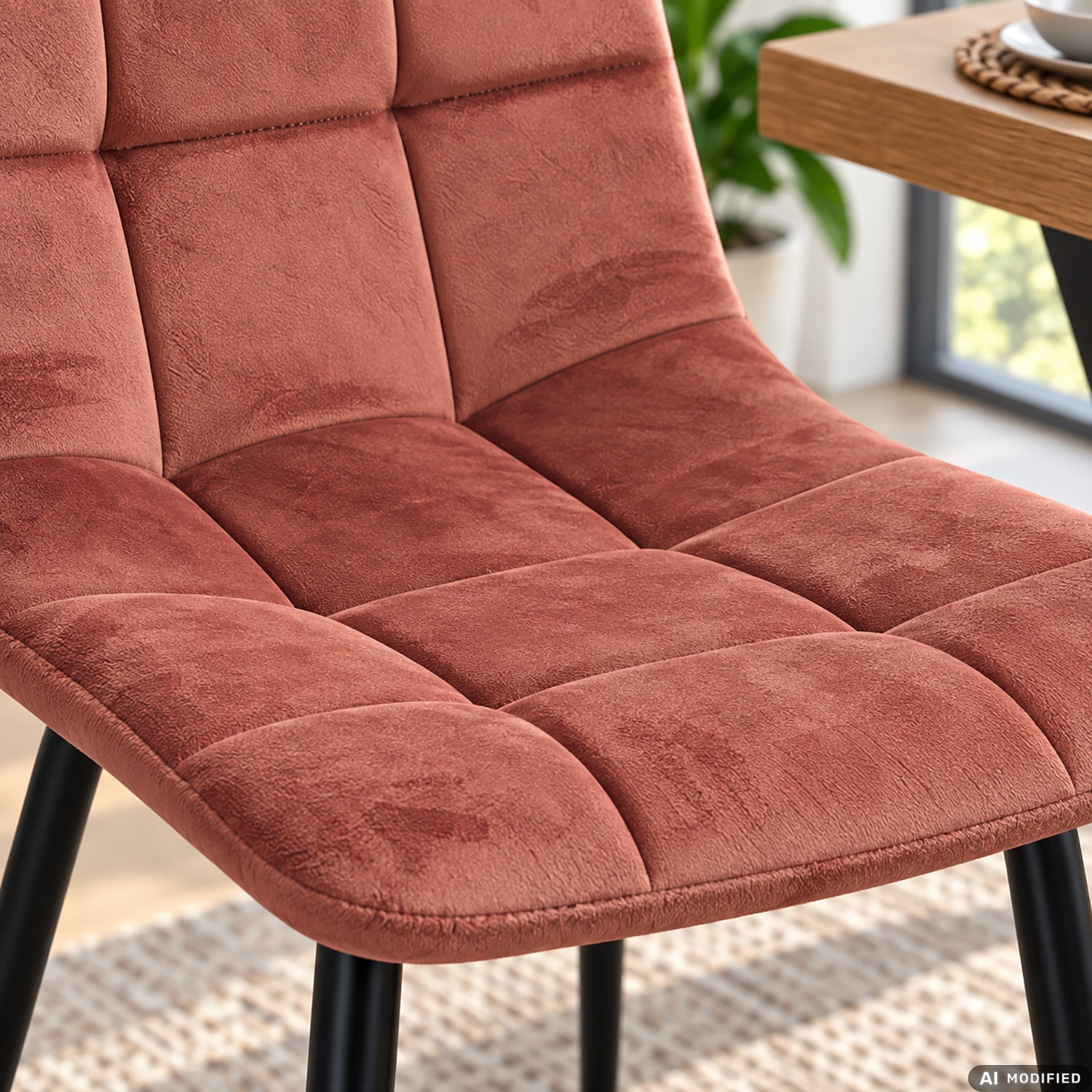 VESTIAMO CASA - Sedia Imbottita Rosa con Gambe in Metallo h85x44x40 cm