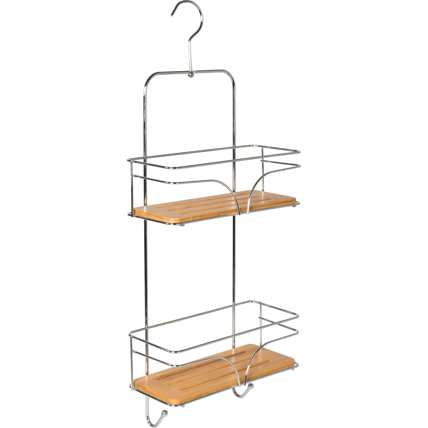 VESTIAMO CASA - Mensola Rettangolare 2 Ripiani Linea Bamboo - h62x26x11 cm