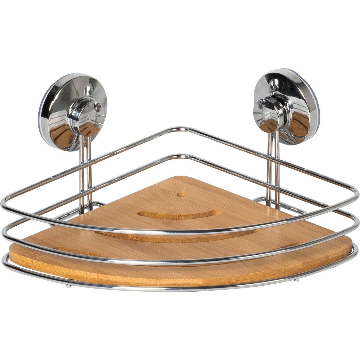 VESTIAMO CASA - Mensola Angolare con Ventosa Linea Bamboo - h11,5x26x20 cm