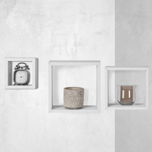 VESTIAMO CASA - Mensole Cubo da Parete in legno bianco - set 3 pezzi – Shop  On Line Happy Casa Store