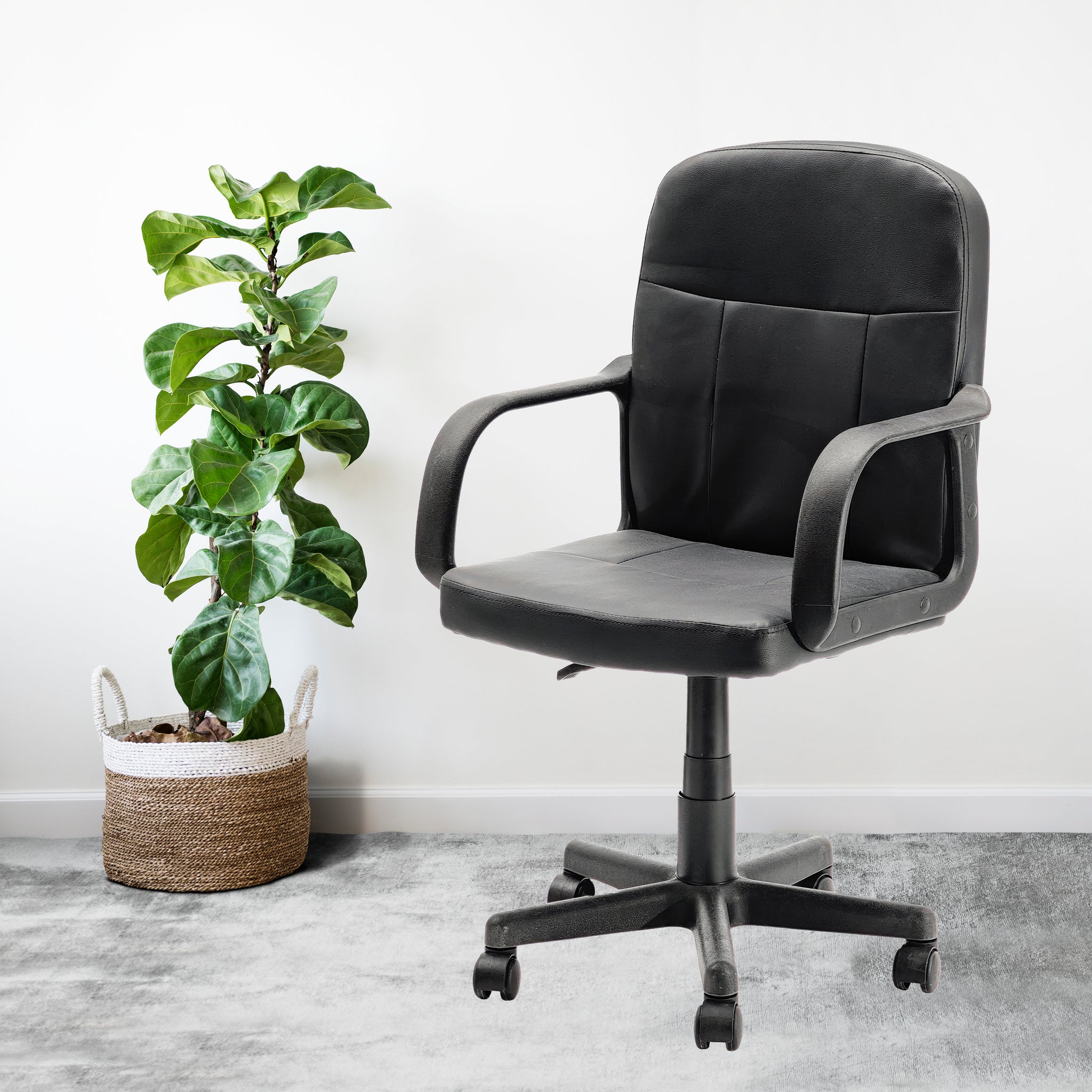 METALCHAISE Sedia Ufficio In Tessuto Nero Con Ruote, Regolabile In Altezza, Made In Italy - 3