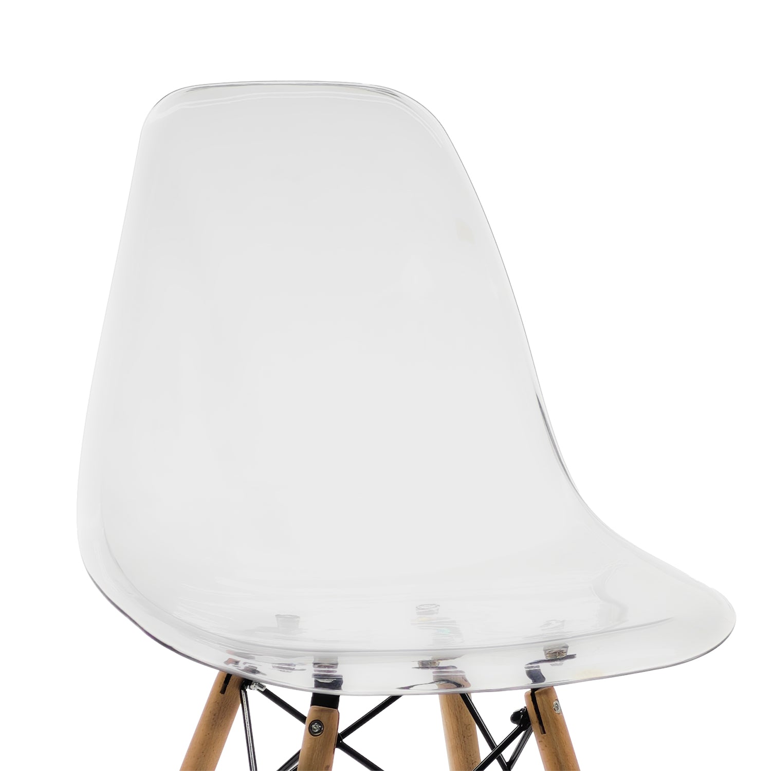 VESTIAMO CASA - Sedia da pranzo Nordica Trasparente in Polipropilene con gambe in legno - h82x46x49 cm