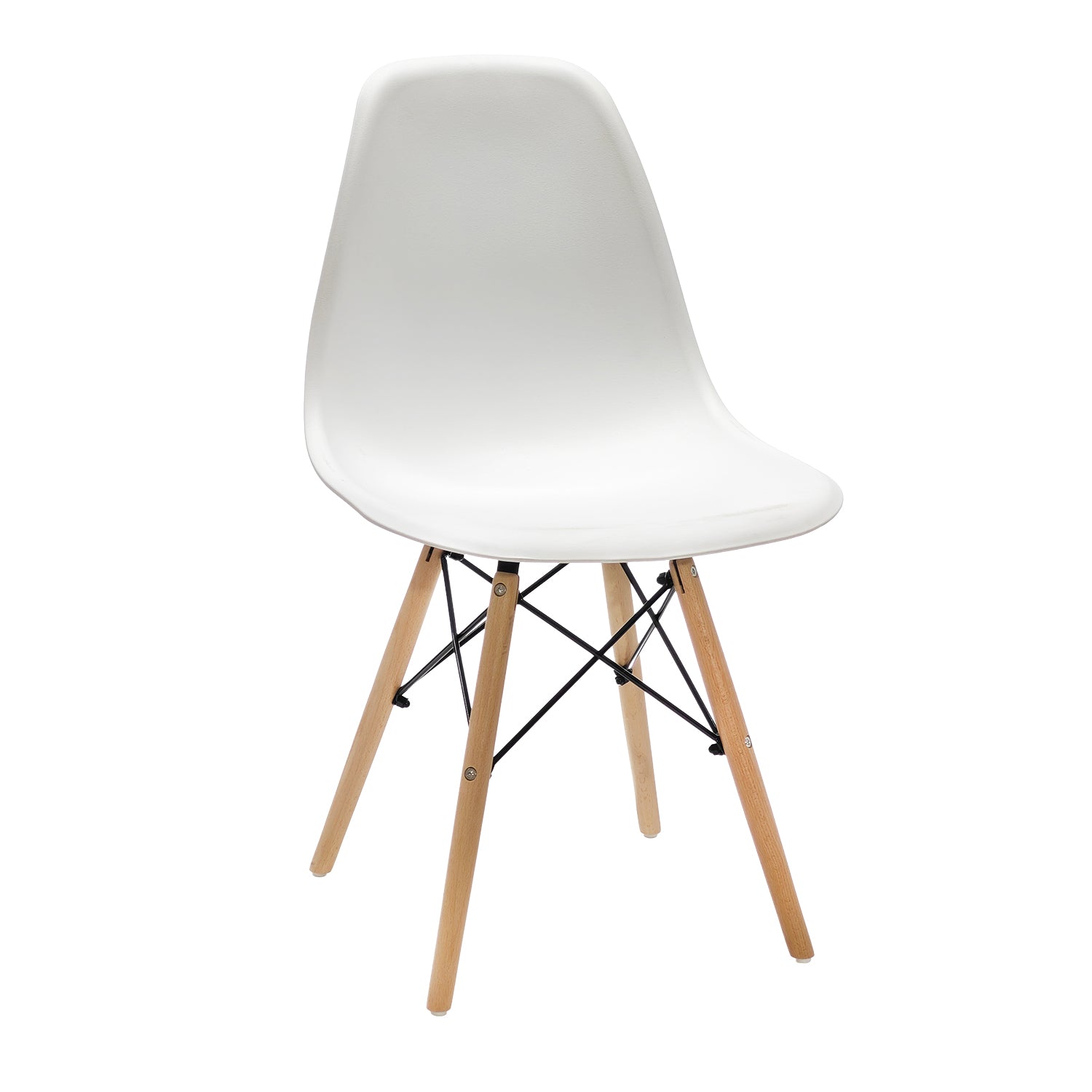 VESTIAMO CASA - Sedia da pranzo Nordica Bianca in Polipropilene con gambe in legno - h82x46x49 cm