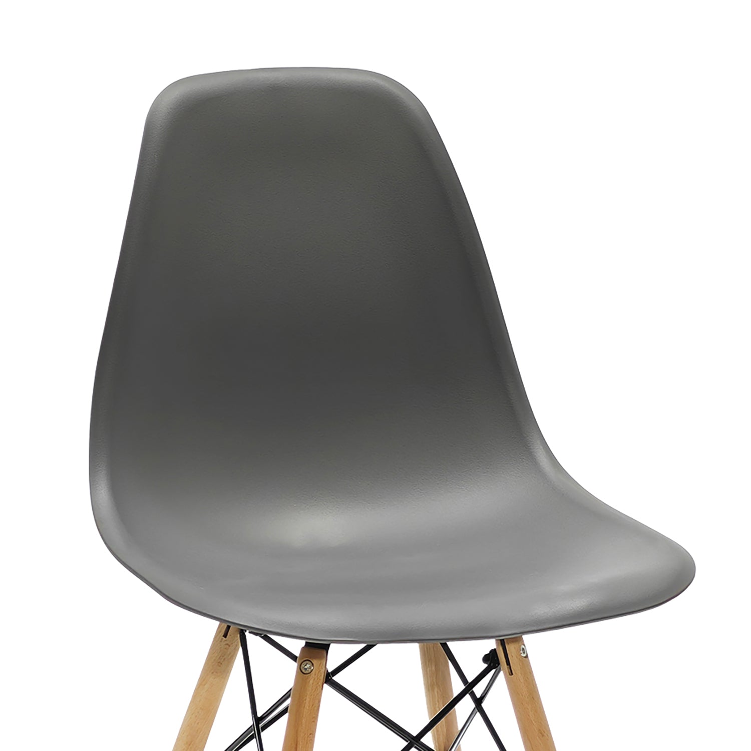 VESTIAMO CASA - Sedia da pranzo Nordica Grigia in Polipropilene con gambe in legno - h82x46x49 cm