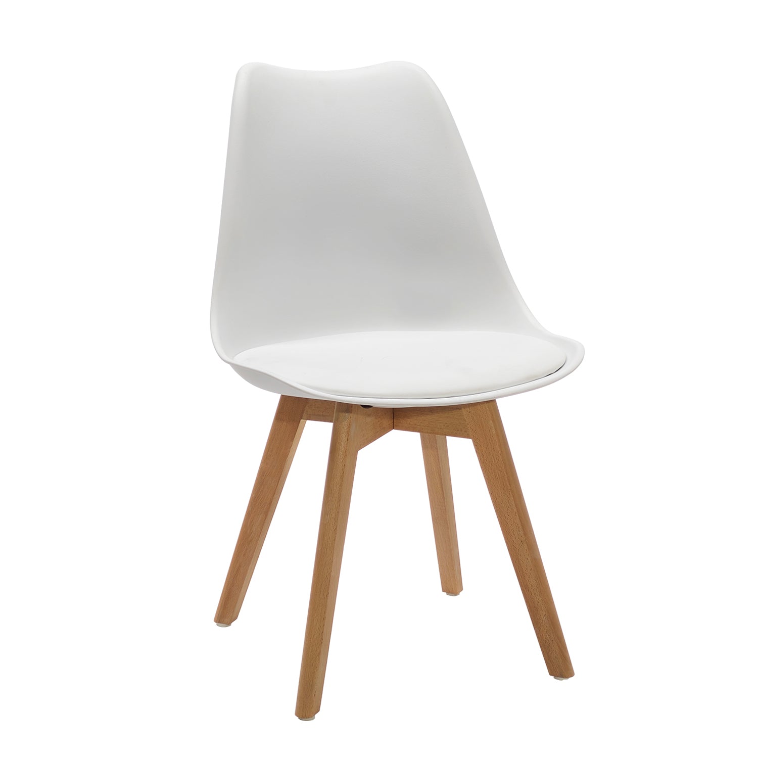 VESTIAMO CASA - Sedia Design Scandinavo con Gambe in Legno Bianca - h80x48x54 cm