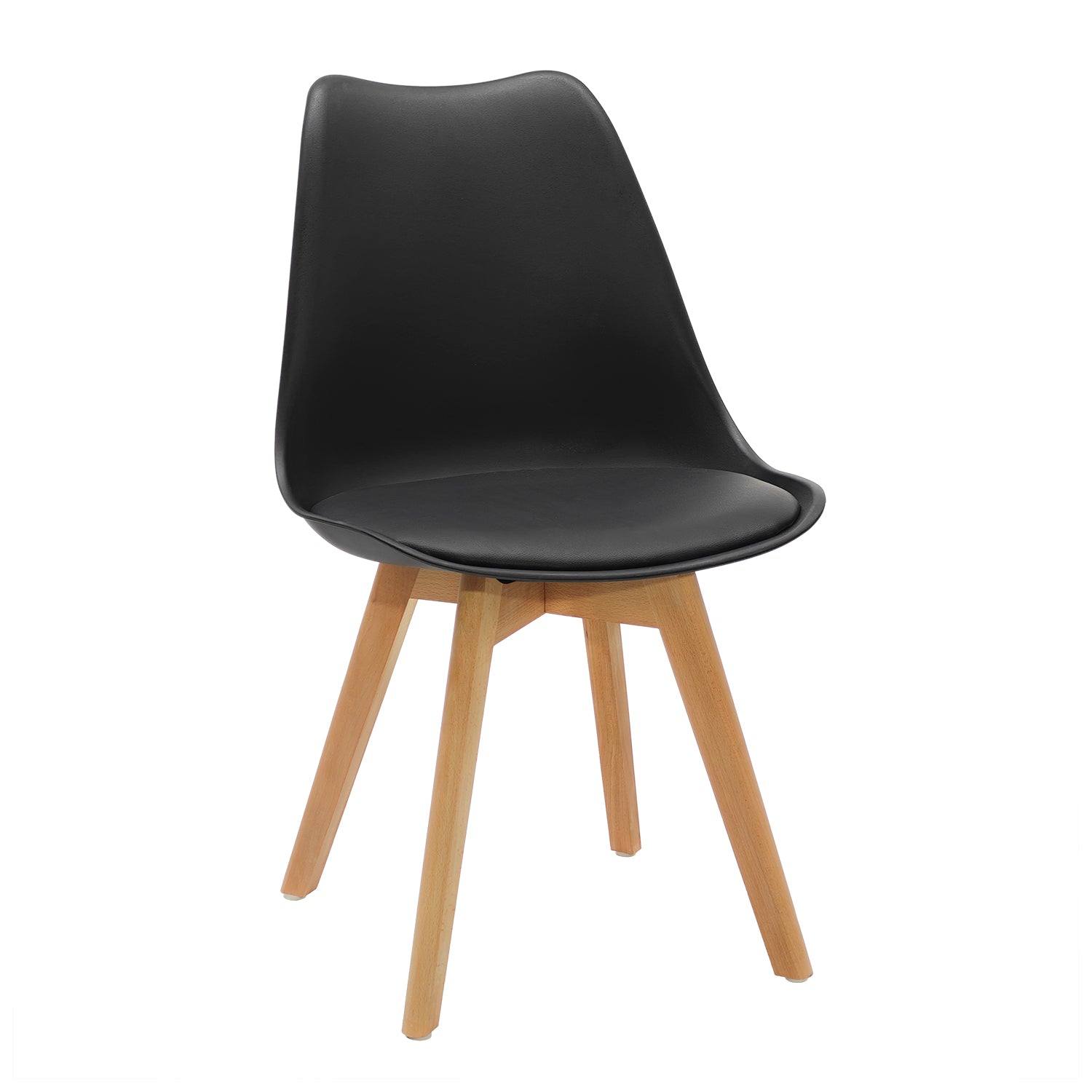 VESTIAMO CASA - Sedia Design Scandinavo con Gambe in Legno Nera - h80x48x54 cm