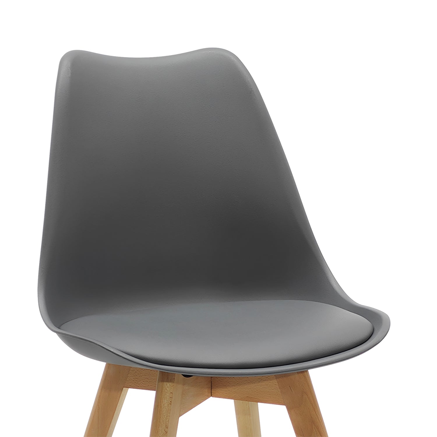 VESTIAMO CASA - Sedia Design Scandinavo con Gambe in Legno Grigia - h80x48x54 cm