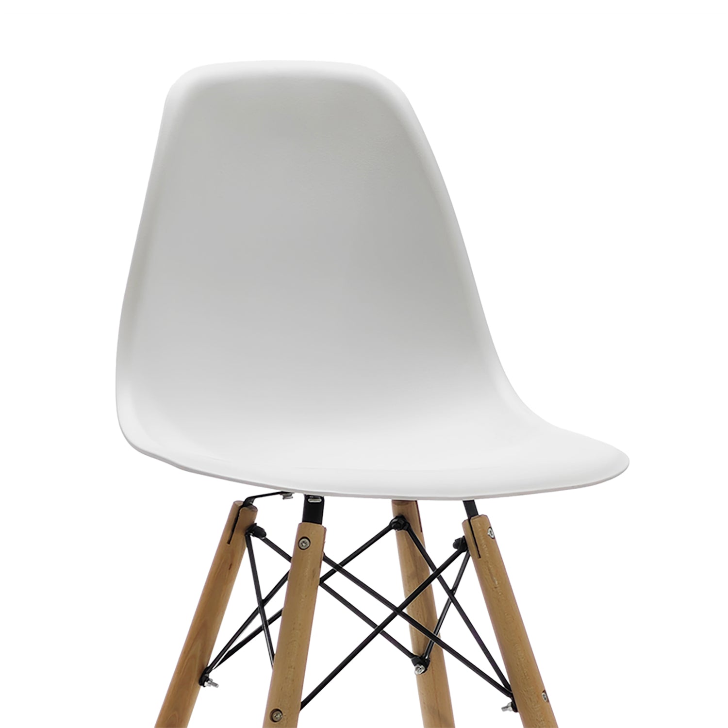 VESTIAMO CASA - Sgabello Nordica in Polipropilene Bianco con gambe in legno - h106x53x46 cm