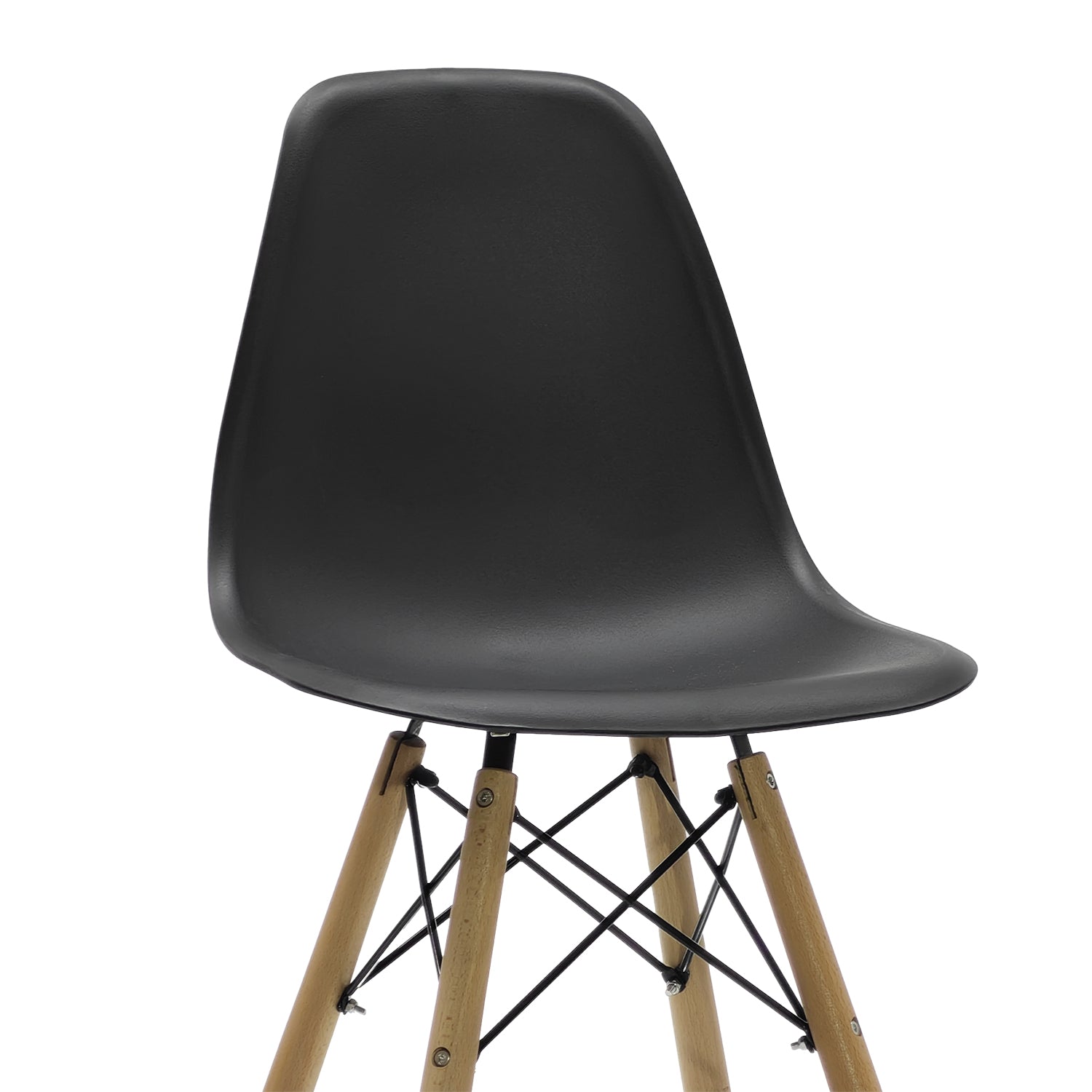 VESTIAMO CASA - Sgabello Nordica in Polipropilene Nera con gambe in legno - h106x53x46 cm