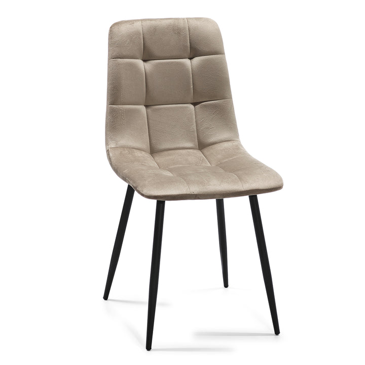 VESTIAMO CASA - Sedia Imbottita Moderna Tortora h88x64x47 cm