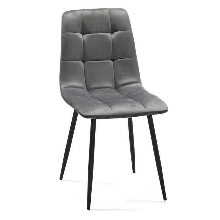 VESTIAMO CASA - Sedia Imbottita Moderna Grigio Scuro h88x64x47 cm