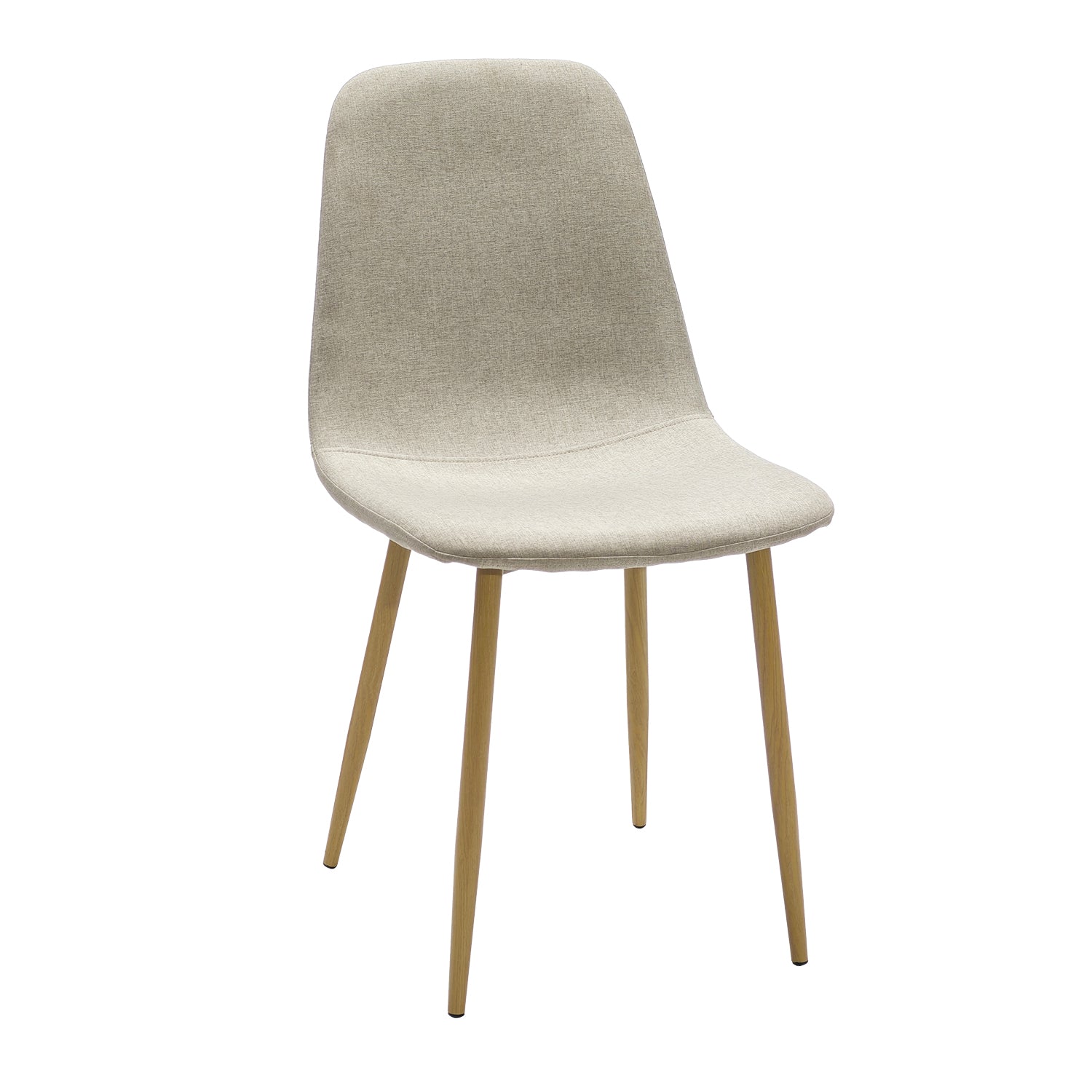 VESTIAMO CASA - Sedia Imbottita Moderna in Tessuto Beige h86x44x54 cm