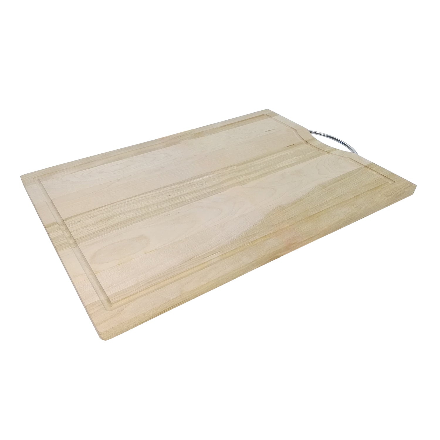 GUSTO CASA - Tagliere Rettangolare in Legno con manico in Acciaio Linea Betulla 45x30 cm