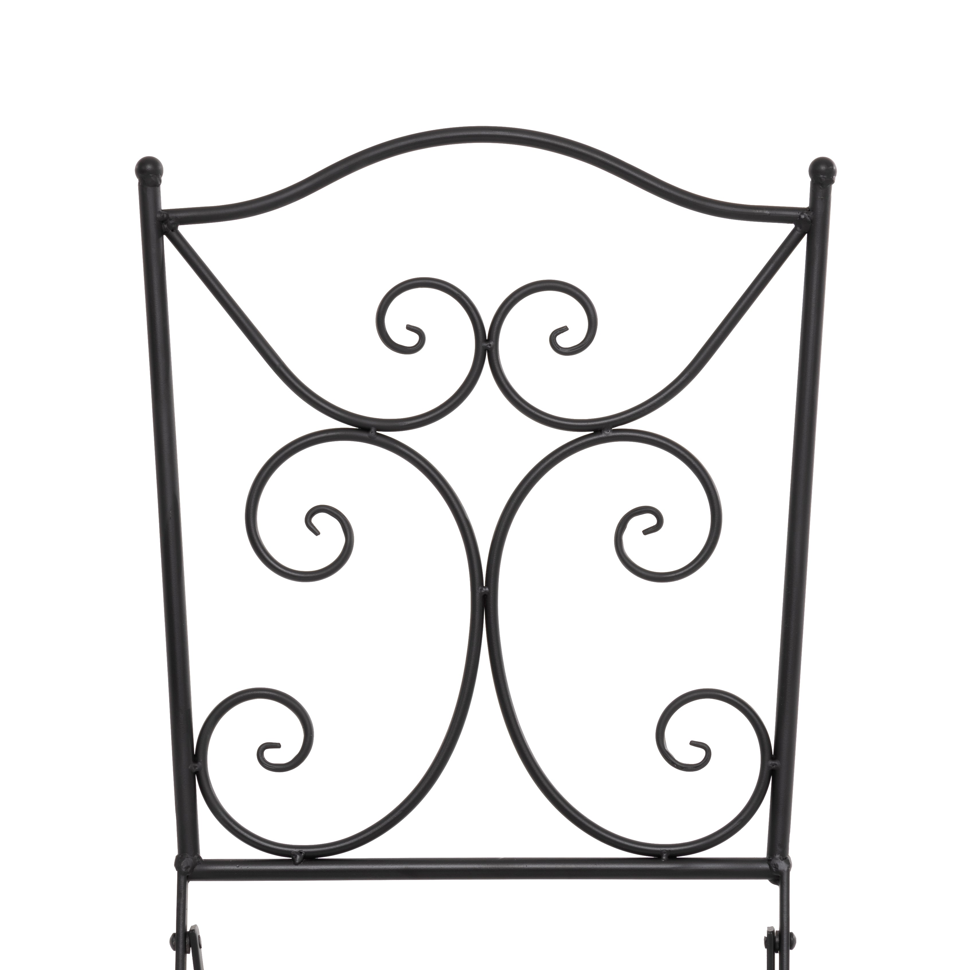 VESTIAMO CASA GIARDINO - Set giardino Bistrot tavolo rotondo 60 cm e 2 sedie in metallo Nero e Top in ceramica Effetto Mosaico