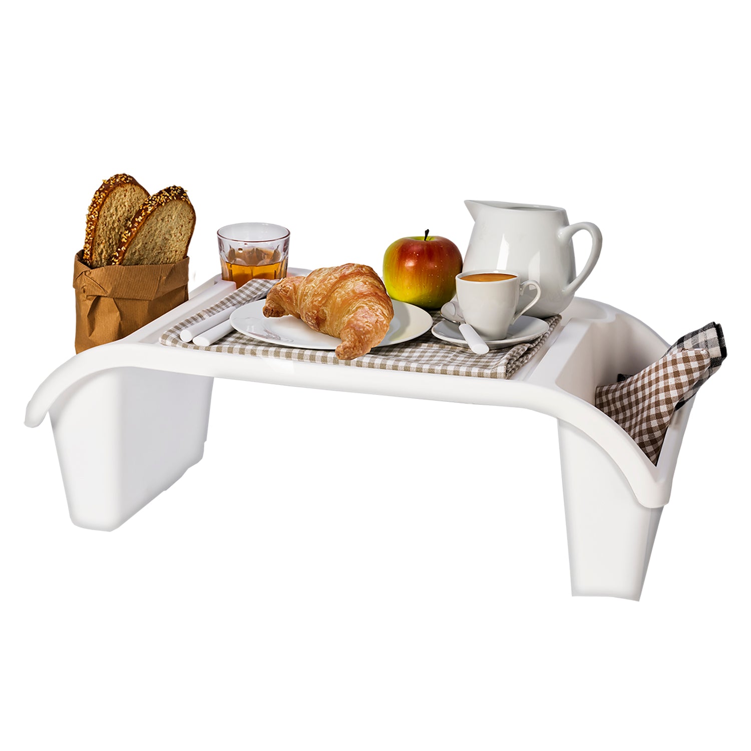 GUSTO CASA - Vassoio da Letto Bianco h21x58x29,5 cm