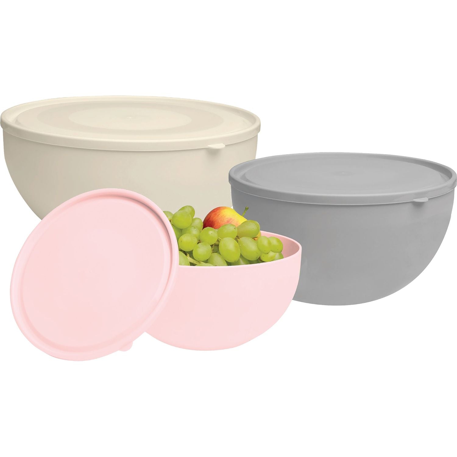 GUSTO CASA - Set 3 Contenitori Ermetici con Coperchio Multicolor