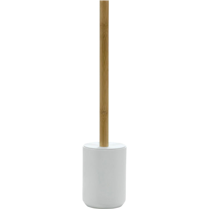 VESTIAMO CASA - Portascopino Bianco e Bamboo - h44 cm diametro 9,5 cm