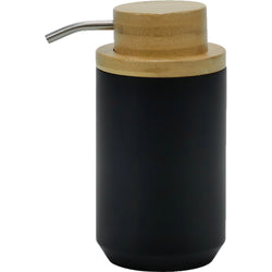 VESTIAMO CASA - Dispenser Sapone Nero e Bamboo - h15,5 diametro 7,5 cm