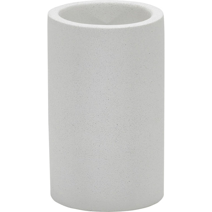 VESTIAMO CASA - Bicchiere Porta Spazzolini Effetto Cemento Bianco - h12,5 diametro 7,5 cm