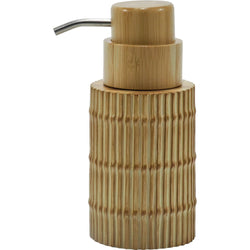 VESTIAMO CASA - Dispenser Sapone Effetto Bamboo Senape - h18 diametro 8 cm