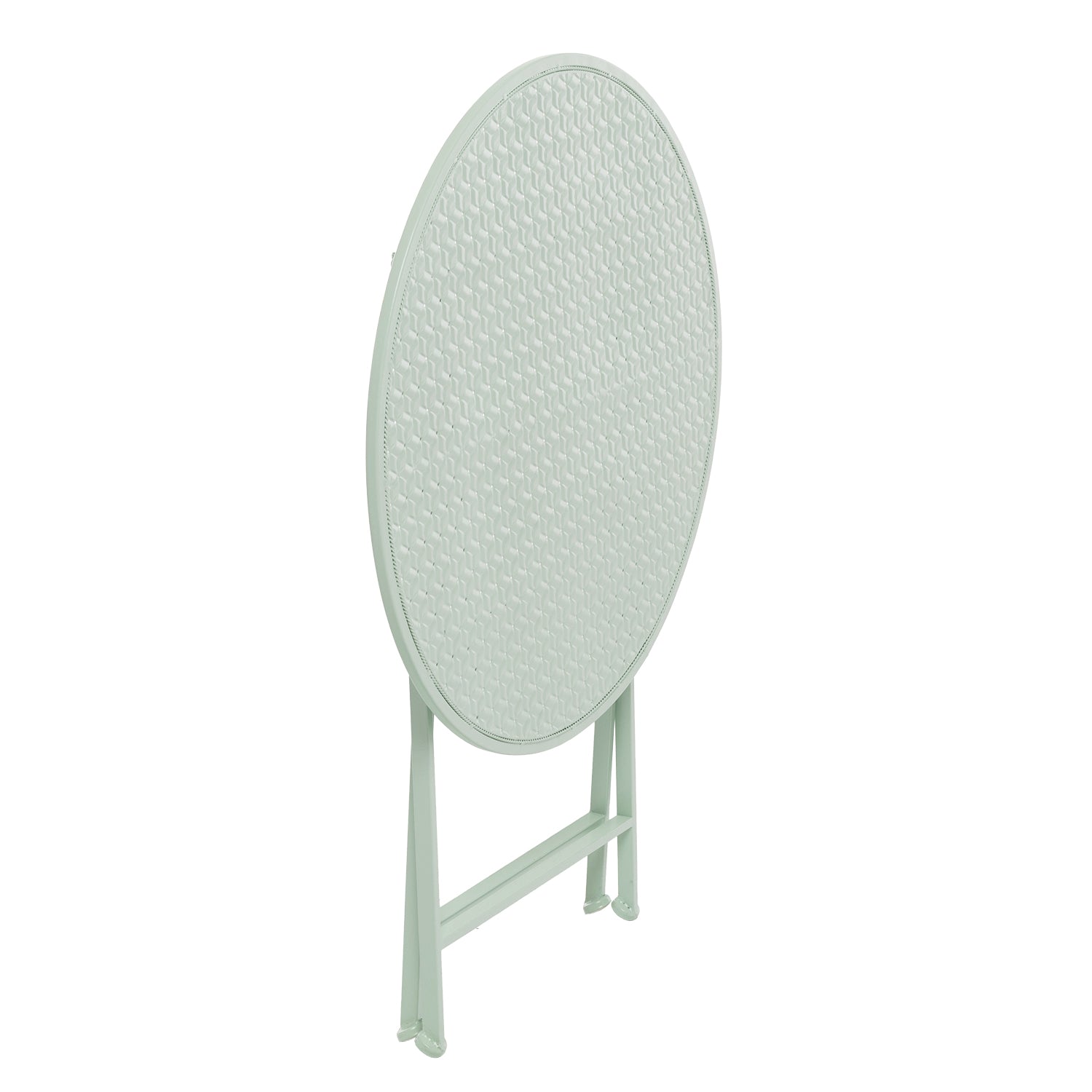 VESTIAMO CASA GIARDINO - Set giardino Bistrot Tavolo rotondo 70 cm e 2 sedie richiudibili in metallo Verde