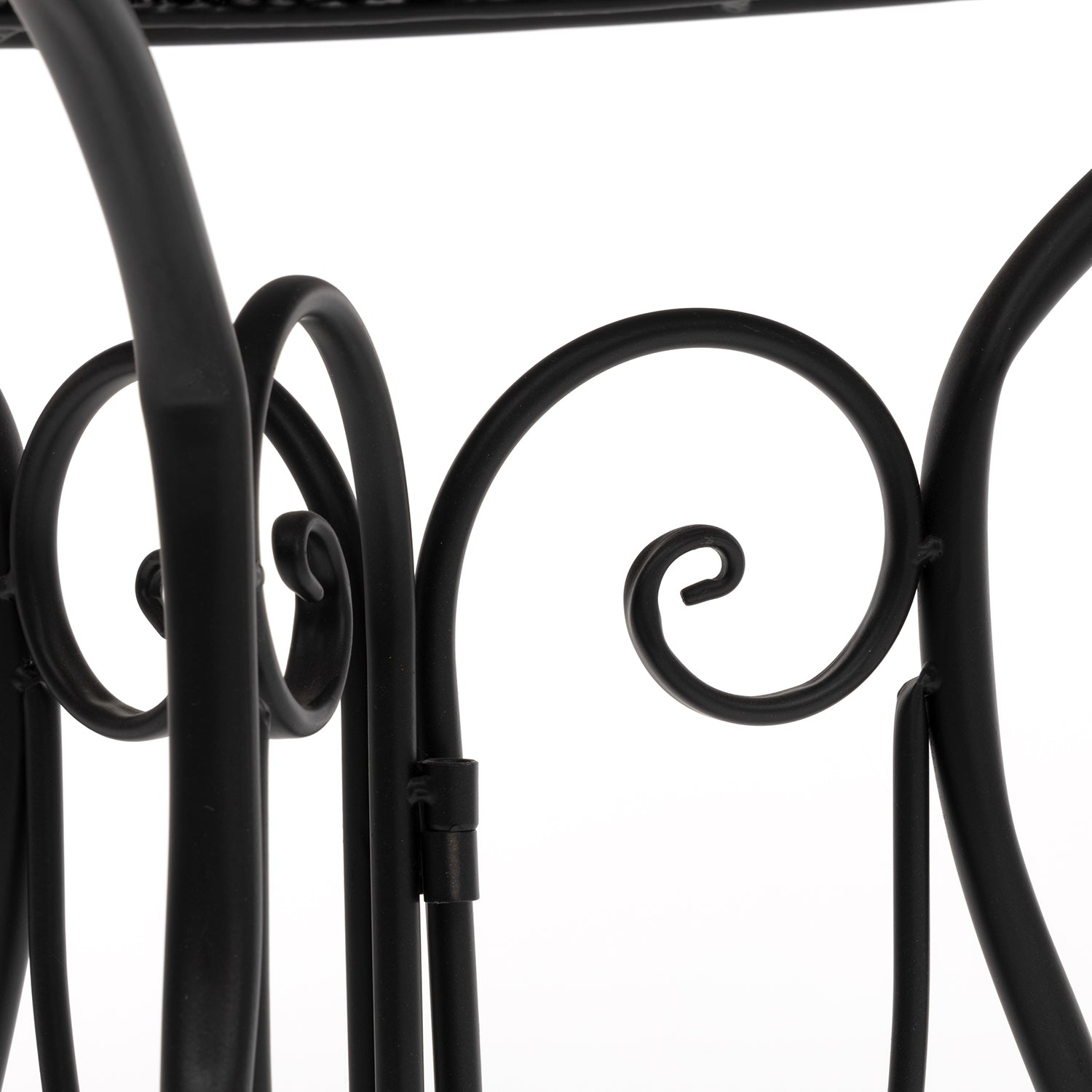 VESTIAMO CASA GIARDINO - Set giardino Bistrot tavolo rotondo 60 cm e 2 sedie pieghevoli in metallo Nero