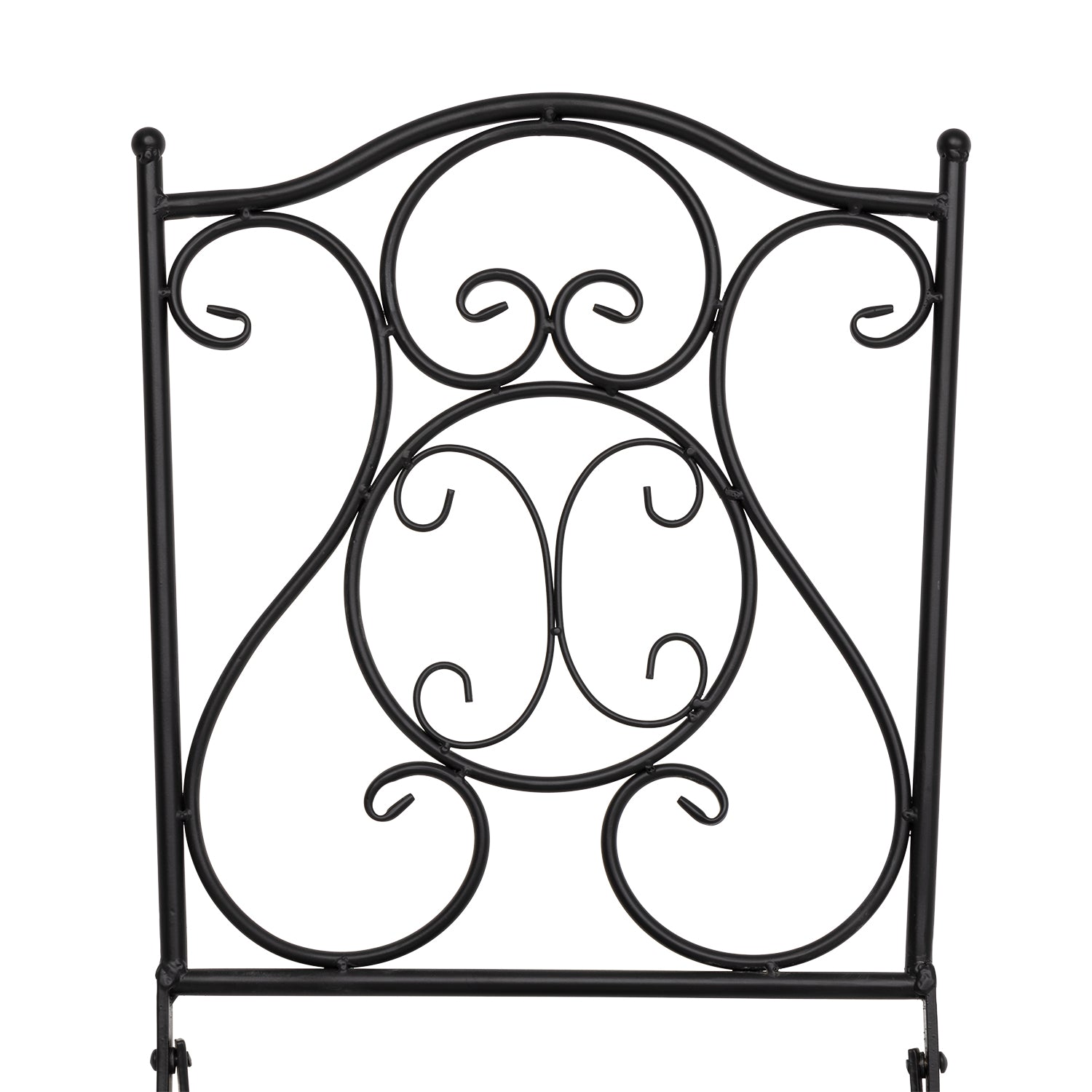 VESTIAMO CASA GIARDINO - Set giardino Bistrot tavolo rotondo 60 cm e 2 sedie in metallo Nero e Top in ceramica Effetto Mosaico