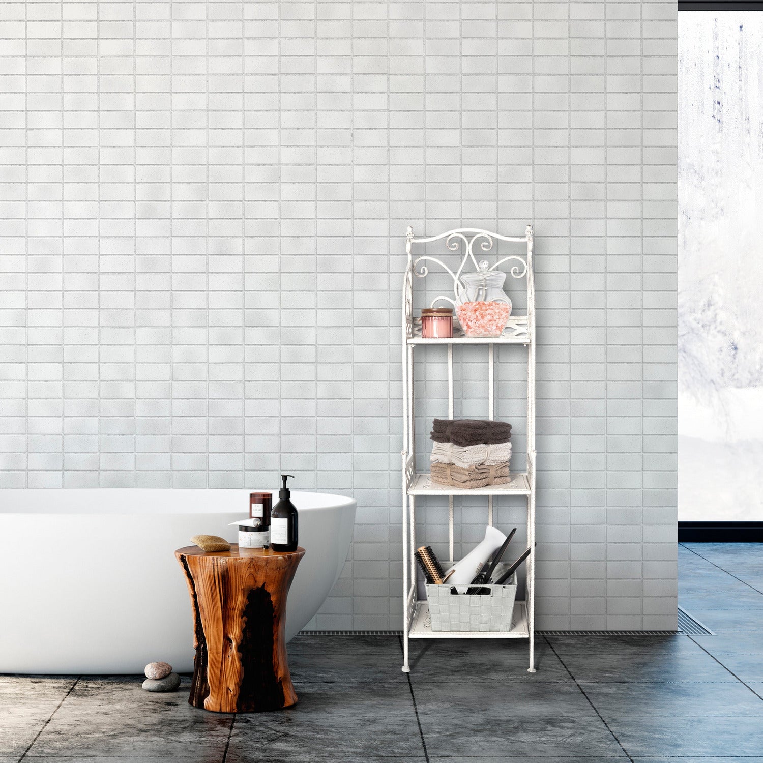 Scaffale In Metallo 3 Ripiani Regolabili - 59x33,3x82,2 Cm, Argento - Per Cucina, Ufficio, Balcone, Bagno, Capacità 150kg, Piedini Regolabili
