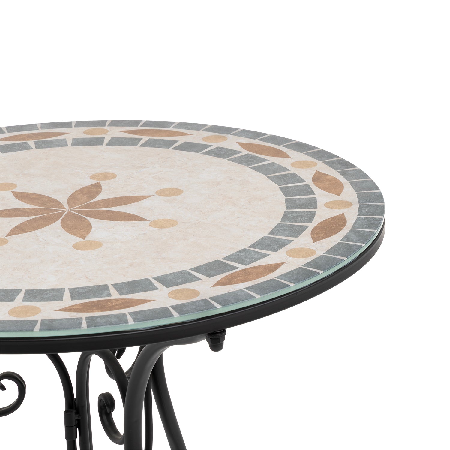 VESTIAMO CASA GIARDINO - Set giardino Bistrot tavolo rotondo 60 cm e 2 sedie in metallo Nero