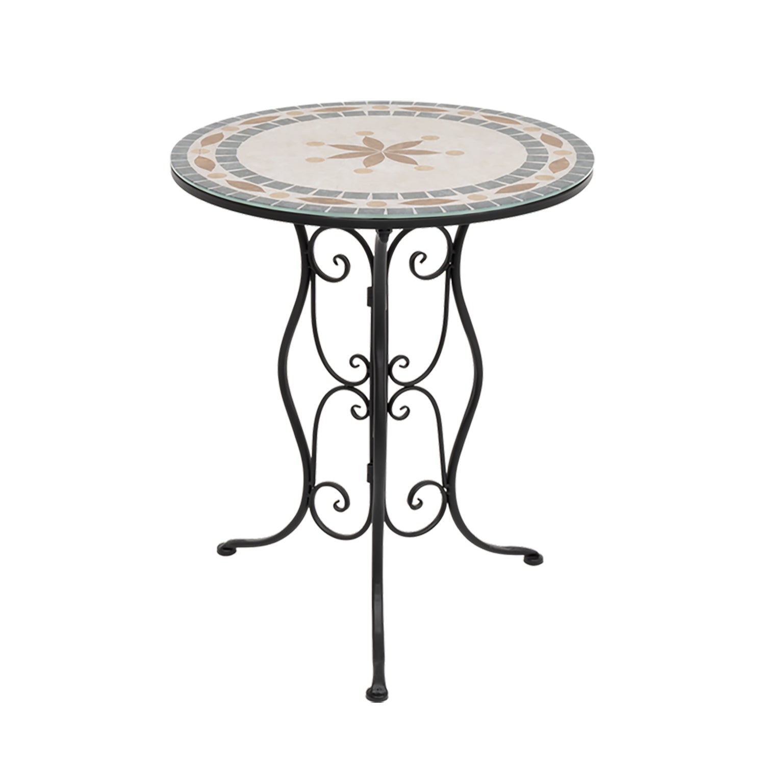 VESTIAMO CASA GIARDINO - Set giardino Bistrot tavolo rotondo 60 cm e 2 sedie in metallo Nero