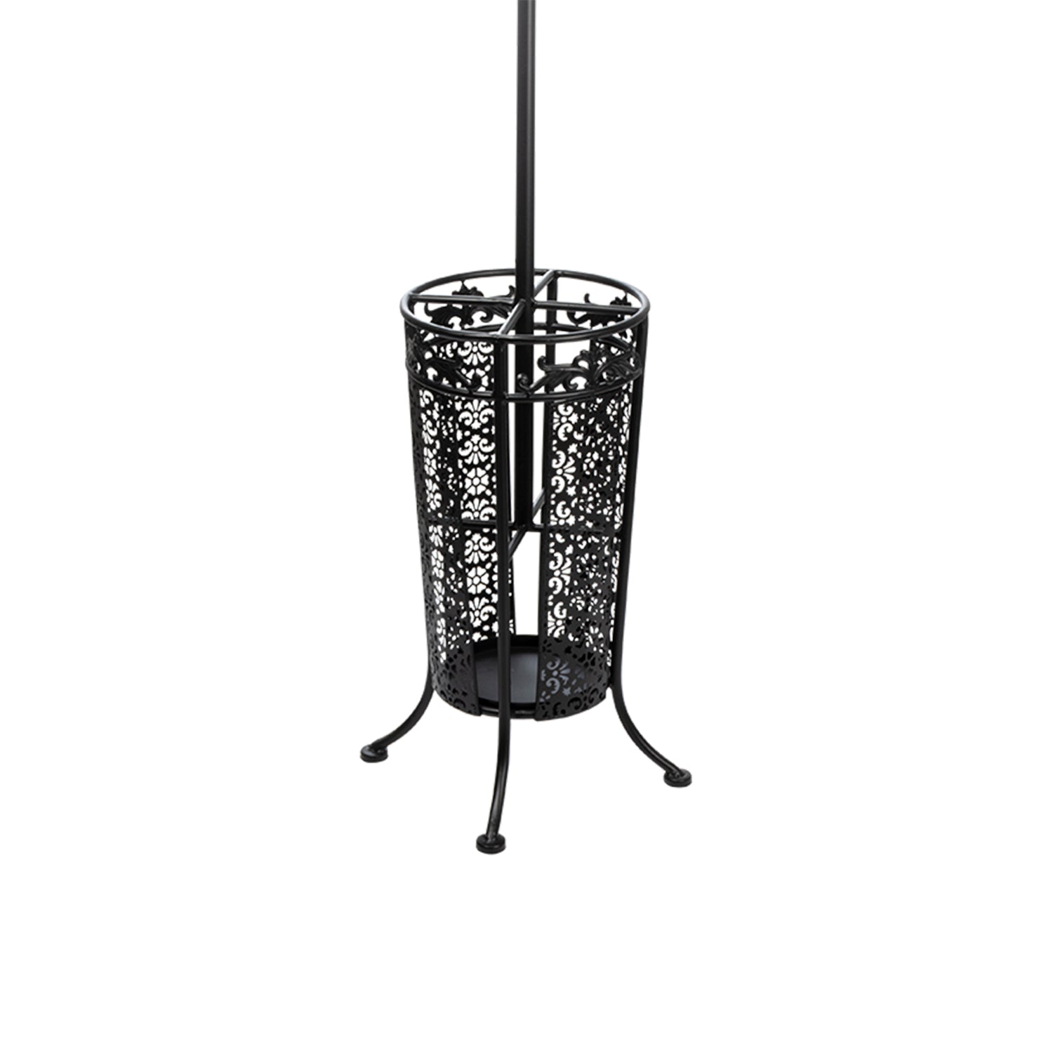 VESTIAMO CASA - Appendiabiti da terra in metallo Nero con 8 ganci e 4 scomparti per ombrello - h185 cm diametro 28 cm