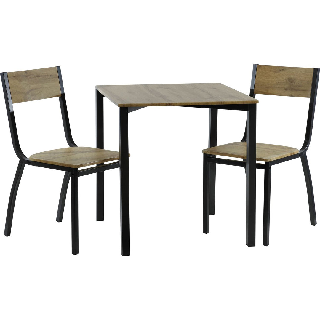 East West Furniture Javn3-Mah-Lc - Set Da 3 Pezzi Con Tavolo Da Pub E 2 Sedie Da Banco In Legno Di Gomma E Similpelle, Finitura Mogano