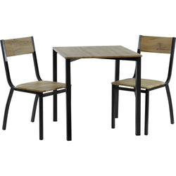 VESTIAMO CASA - Set Tavolo da pranzo 70x70 cm e 2 sedie in metallo e MDF