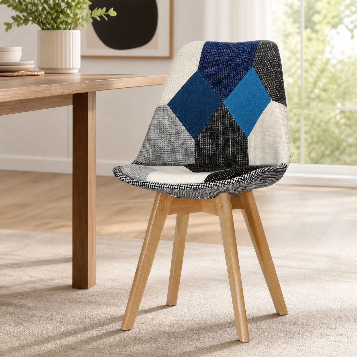 VESTIAMO CASA - Sedia Patchwork Multicolor - h82,5x48,5x51,5 cm