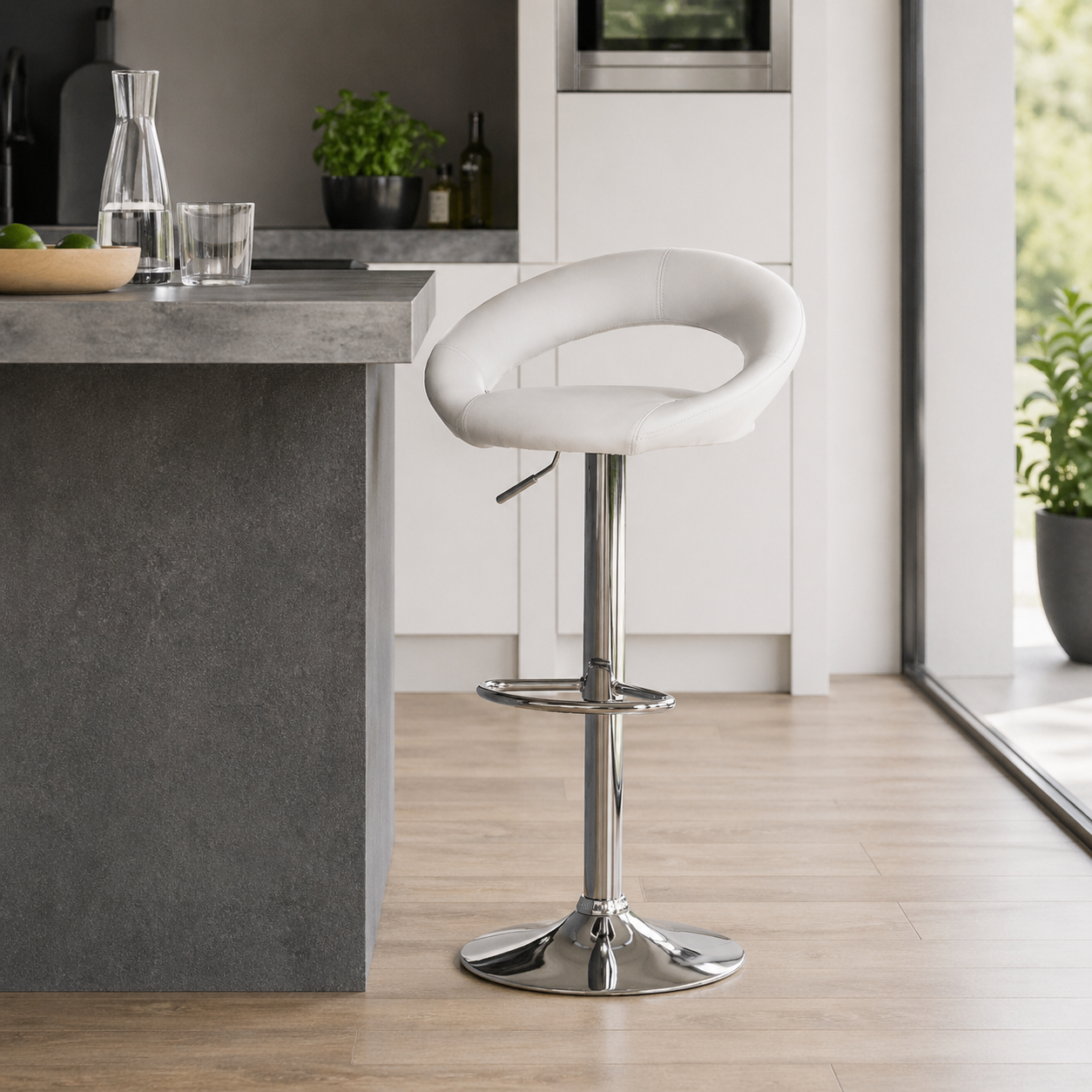 VESTIAMO CASA - Sgabello con schienale Bianco - h97x51x46 cm