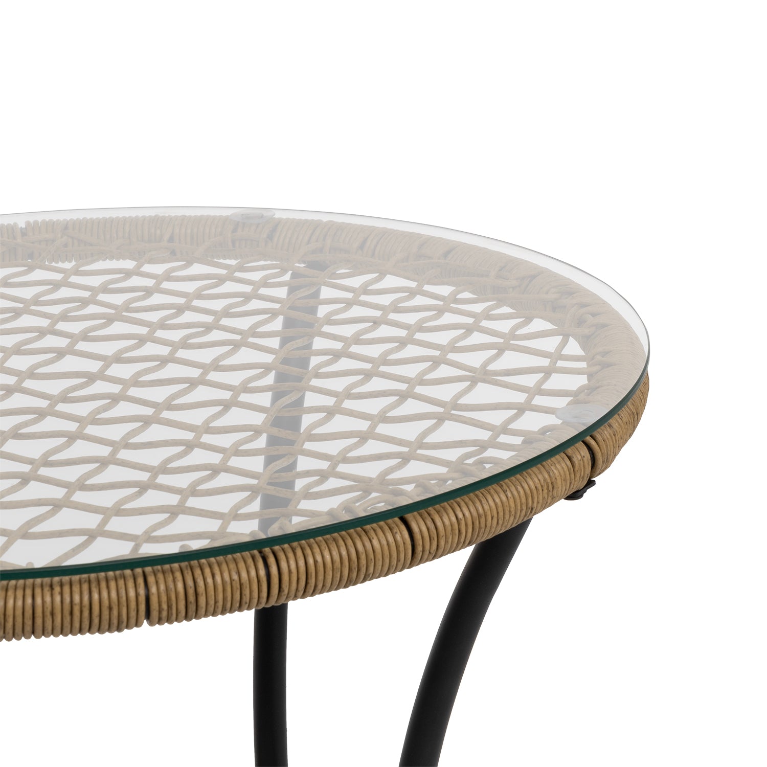 VESTIAMO CASA GIARDINO - Set da giardino Tavolo con 2 Sedie in Metallo e Rattan