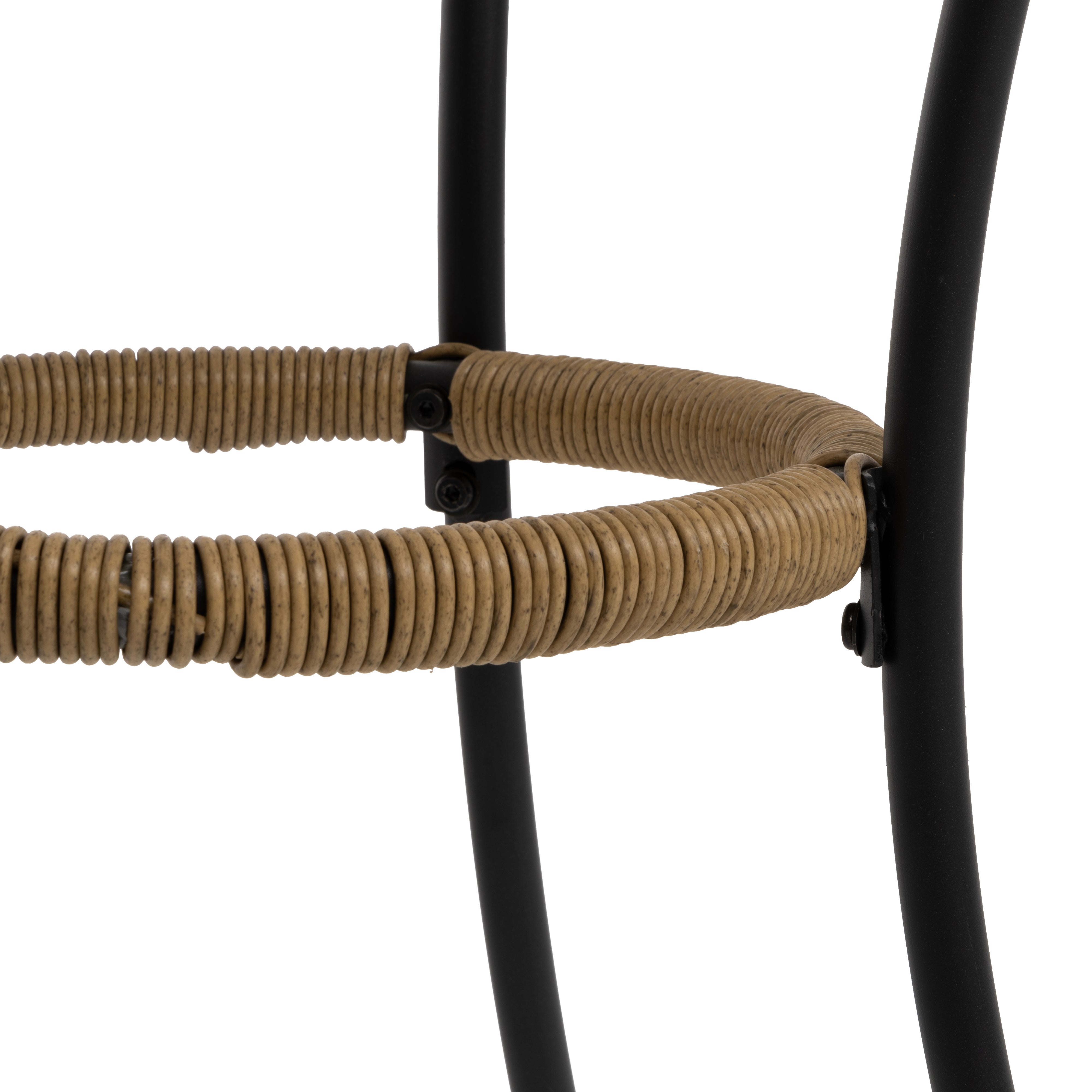 VESTIAMO CASA GIARDINO - Set da giardino Tavolo con 2 Sedie in Metallo e Rattan