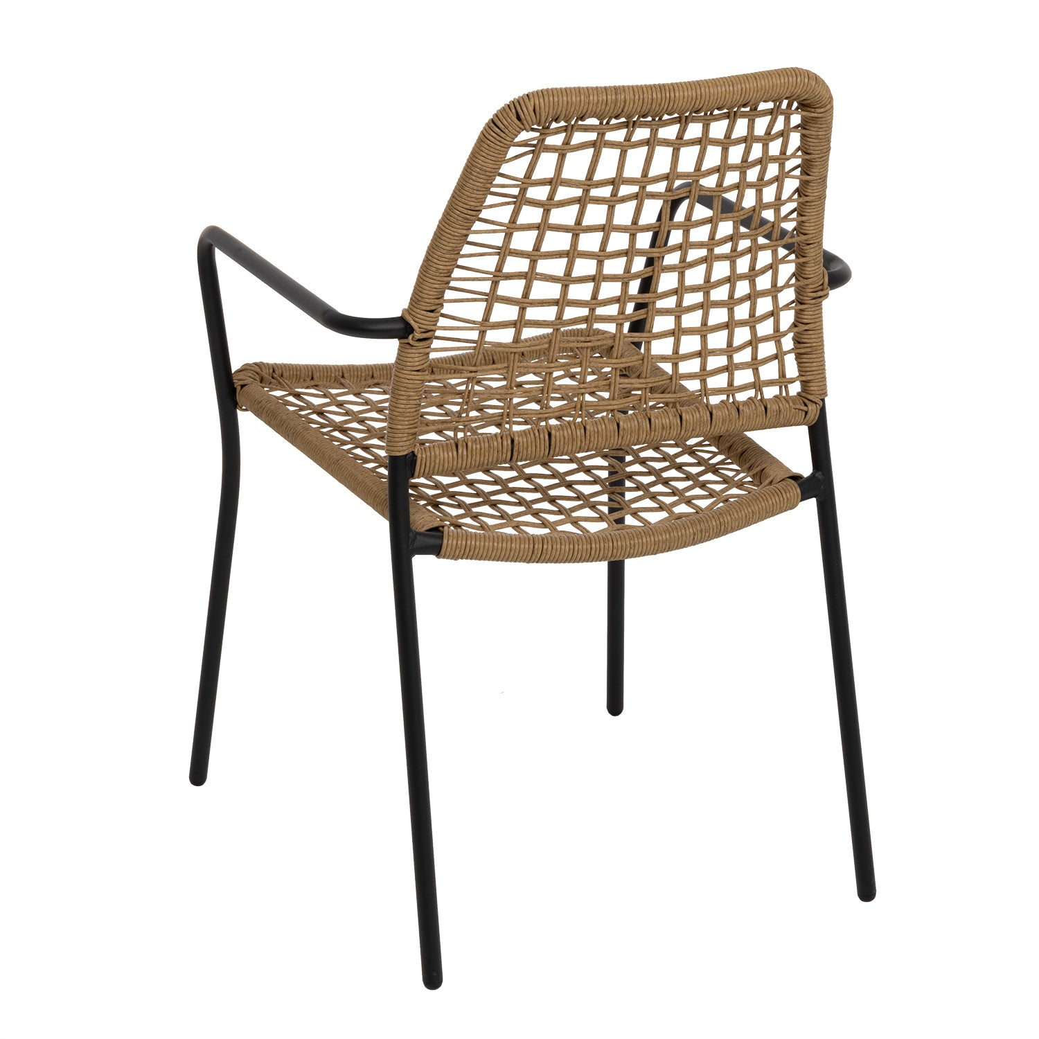 VESTIAMO CASA GIARDINO - Set da giardino Tavolo con 2 Sedie in Metallo e Rattan
