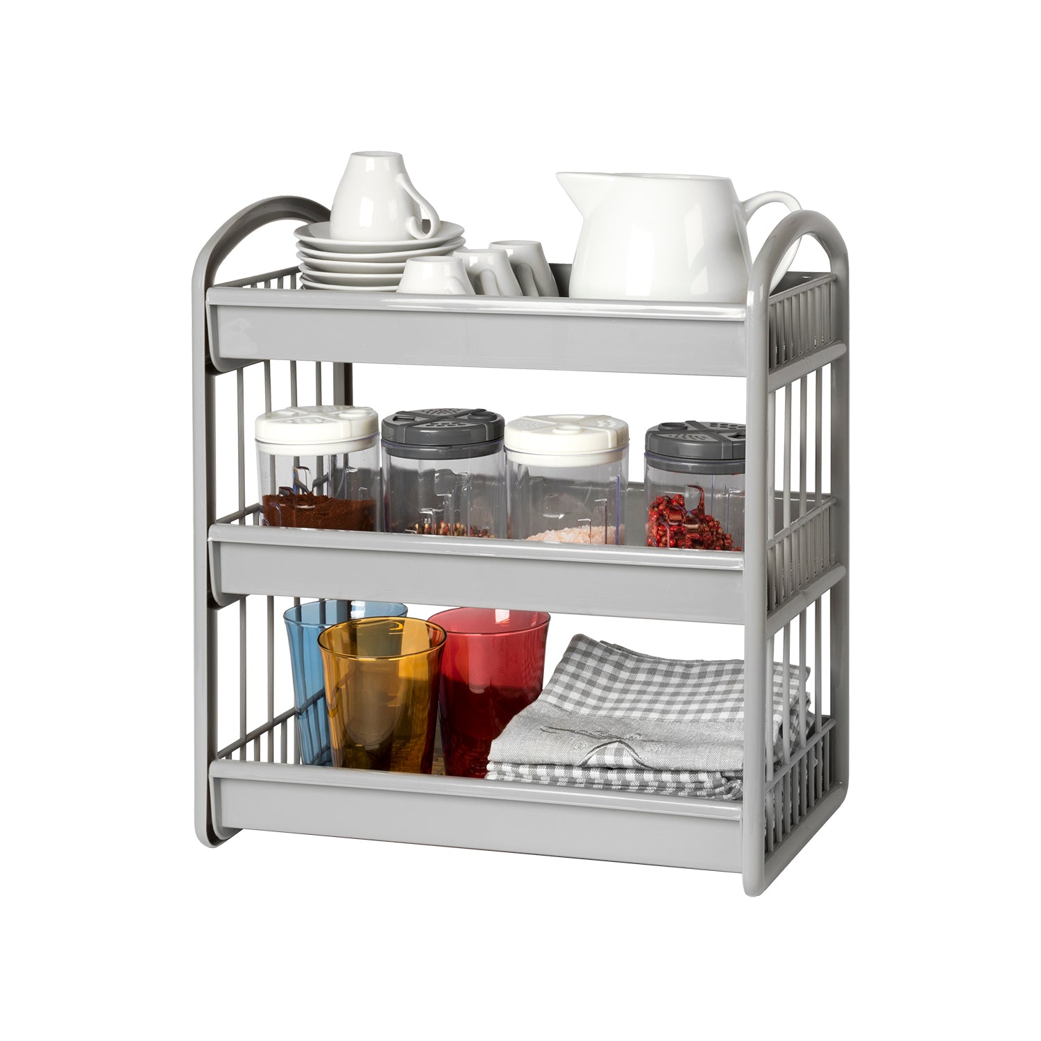 VESTIAMO CASA - Scaffale da Appoggio 3 Ripiani Multiuso Wieldy h39x35,5x21 cm