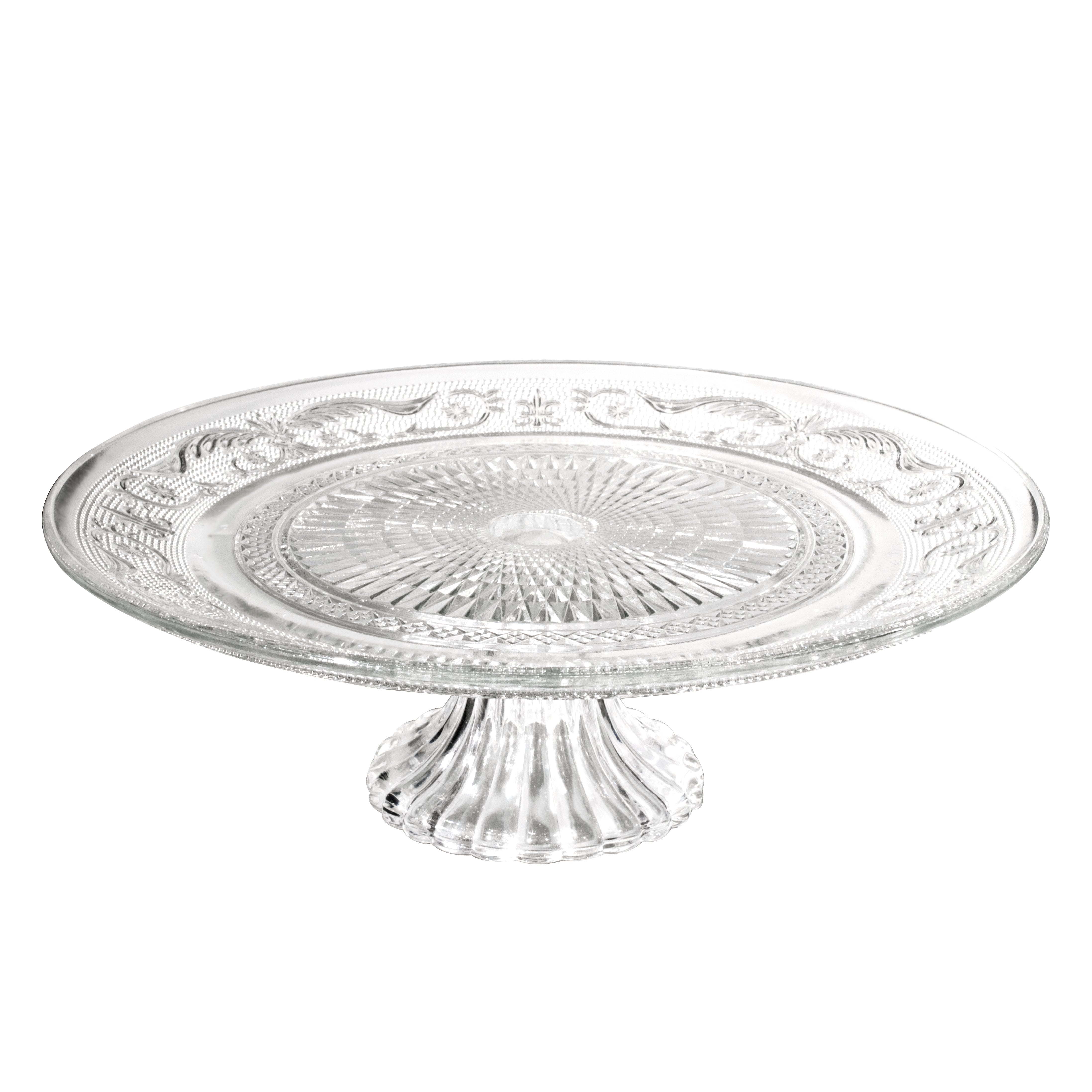 GUSTO CASA - Alzata in vetro Porta Dessert Patisserie - h9,3 cm diametro 29 cm