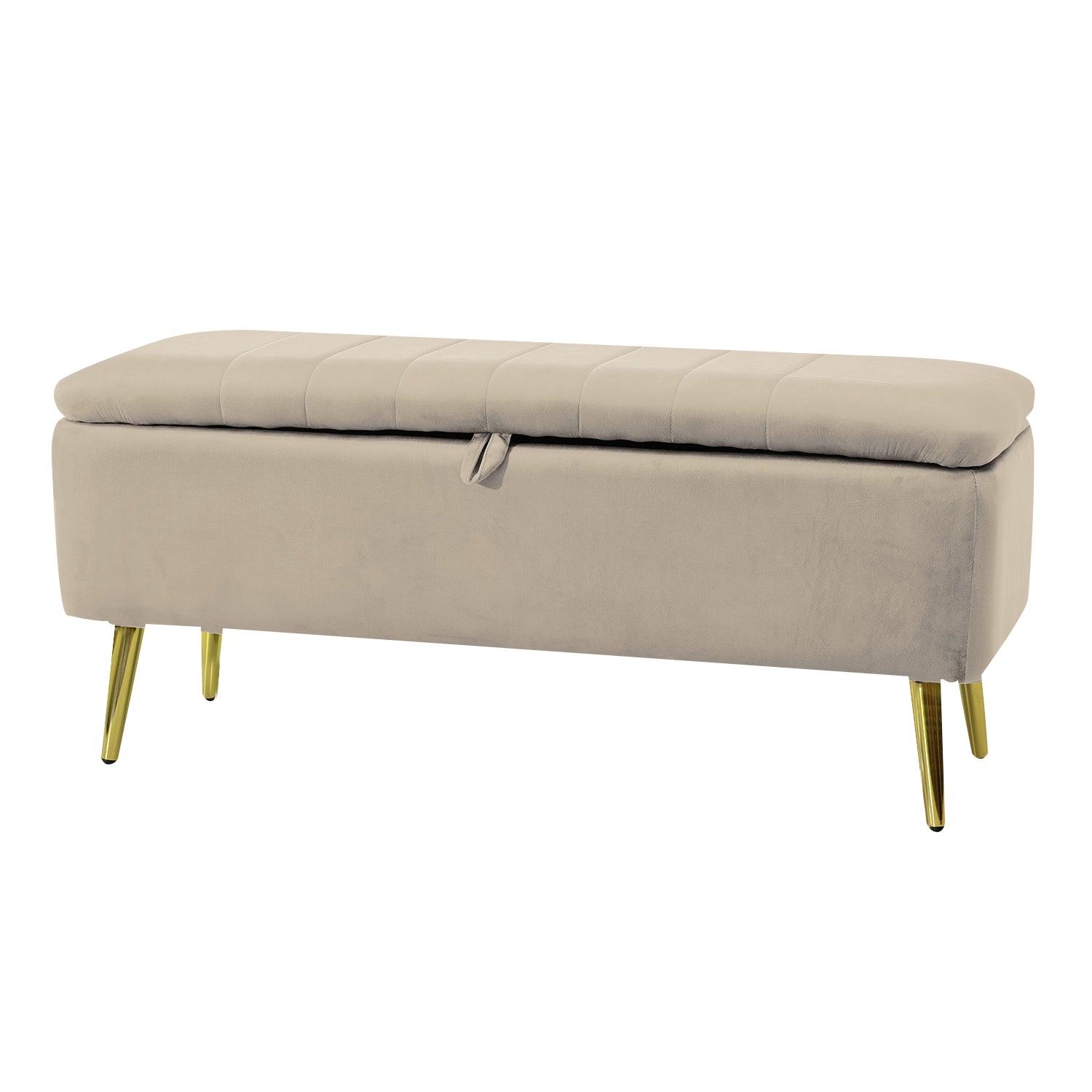 VESTIAMO CASA - Pouf Contenitore in velluto Tortora - h43x102x39 cm