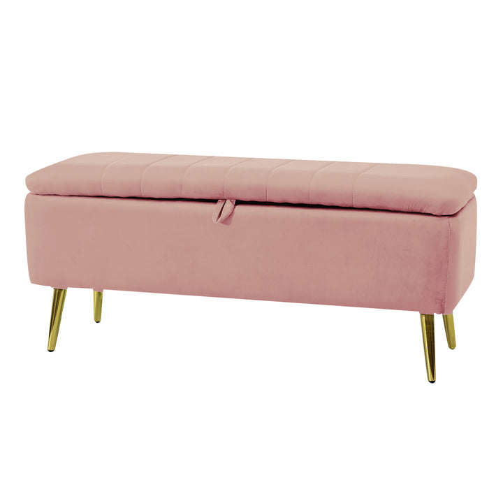 VESTIAMO CASA - Pouf Contenitore in velluto Rosa Antico - h43x102x39 cm