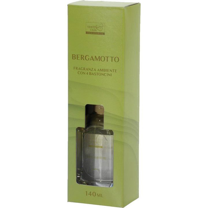 VESTIAMO CASA - Diffusore di Fragranza Bergamotto 140 ml con 4 bastoncini