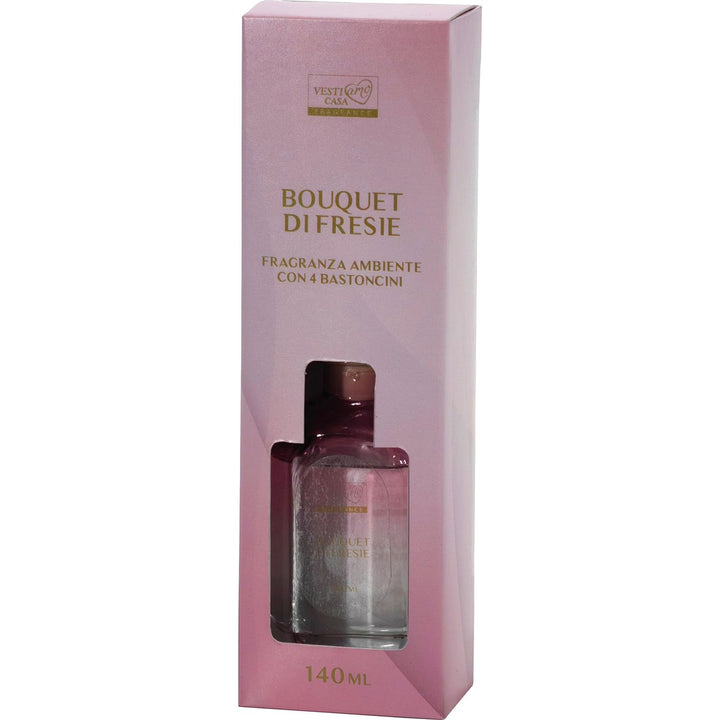 VESTIAMO CASA - Diffusore di Fragranza Bouquet di Fresie 140 ml con 4 bastoncini